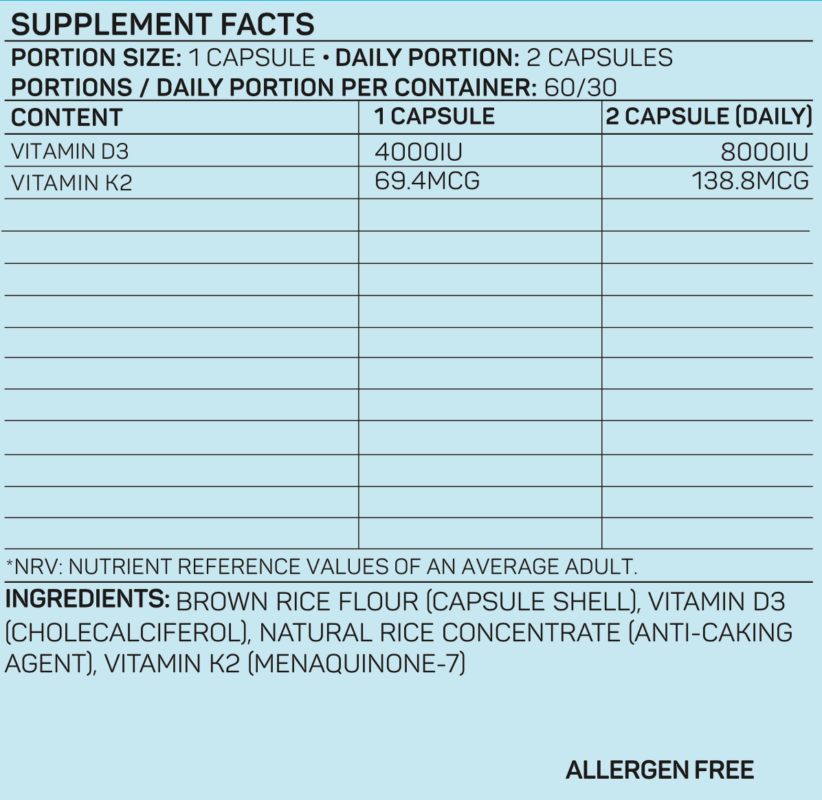 High Strength Vitamin D3 + K2 (8,000IU)